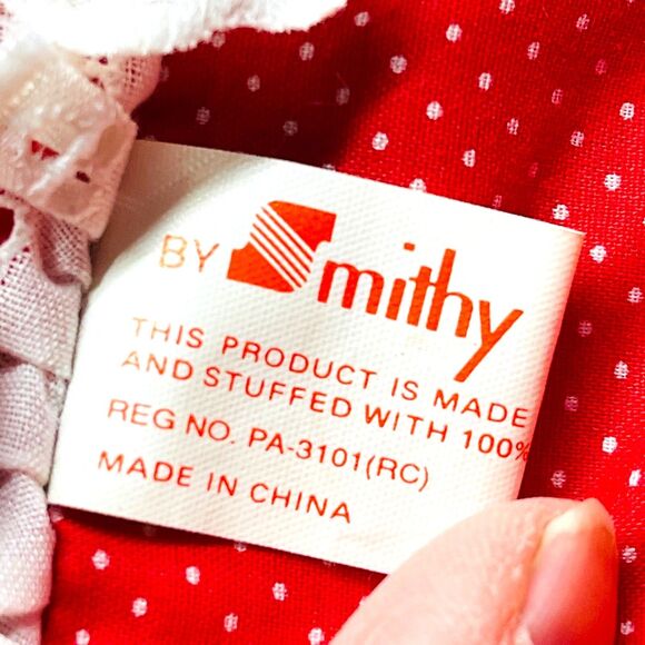 Vintage 1980s Christmas Stocking 21" Smithy Brown Teddy Bear Plush Quilted - Picture 7 of 14